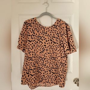 Claudia Ruched Sleeve Blouse XL - Coral